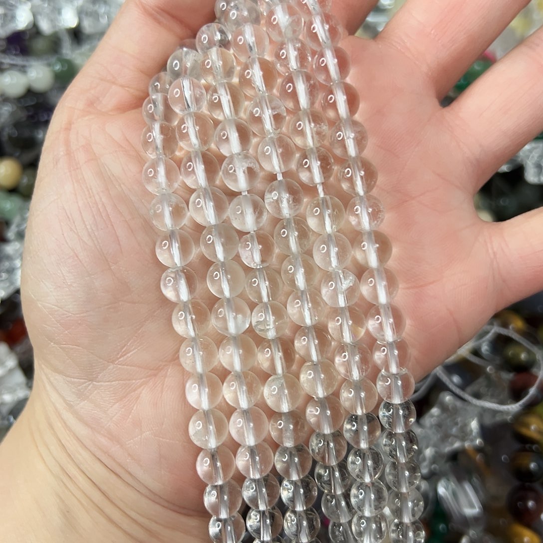 玛瑙/玉髓未镶嵌珠宝半成品，卡7浅茶晶一条