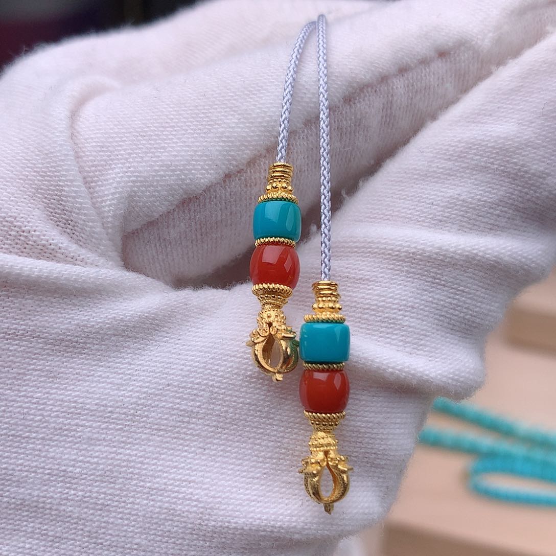 绿松石珠宝奇石18K金镶嵌