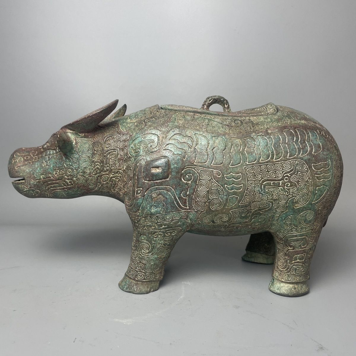 亚长牛尊 仿古做旧青铜器 工艺品家居摆件