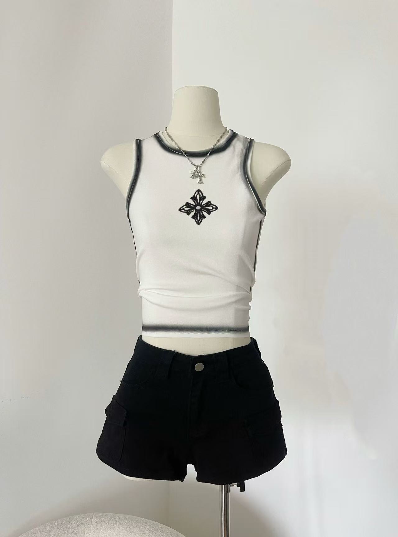 刺绣十字架 吊带背心