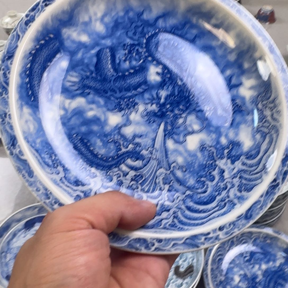 杯青花龙吸水大壶承