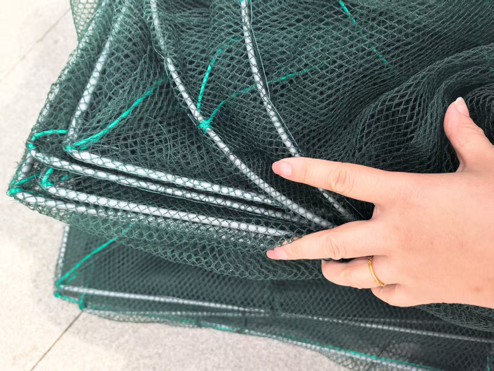 40宽50高大框架加密网眼甲鱼加厚网布虾笼鱼笼可地笼批发厂家直销