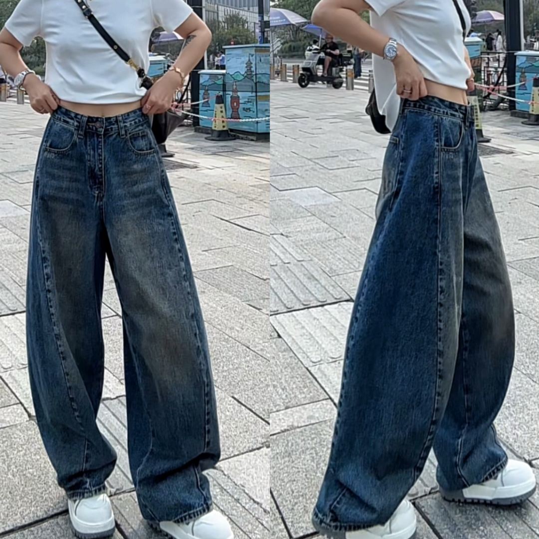 【YL严选】2025秋冬显瘦时髦精鸡腿牛仔裤小众设计痞帅脏脏裤（加绒）