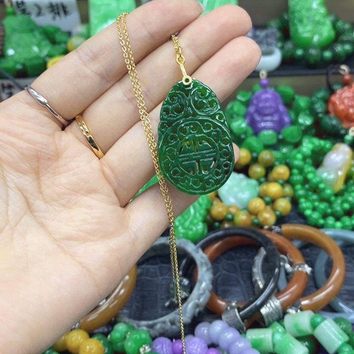 翡翠未镶嵌颈饰项链60