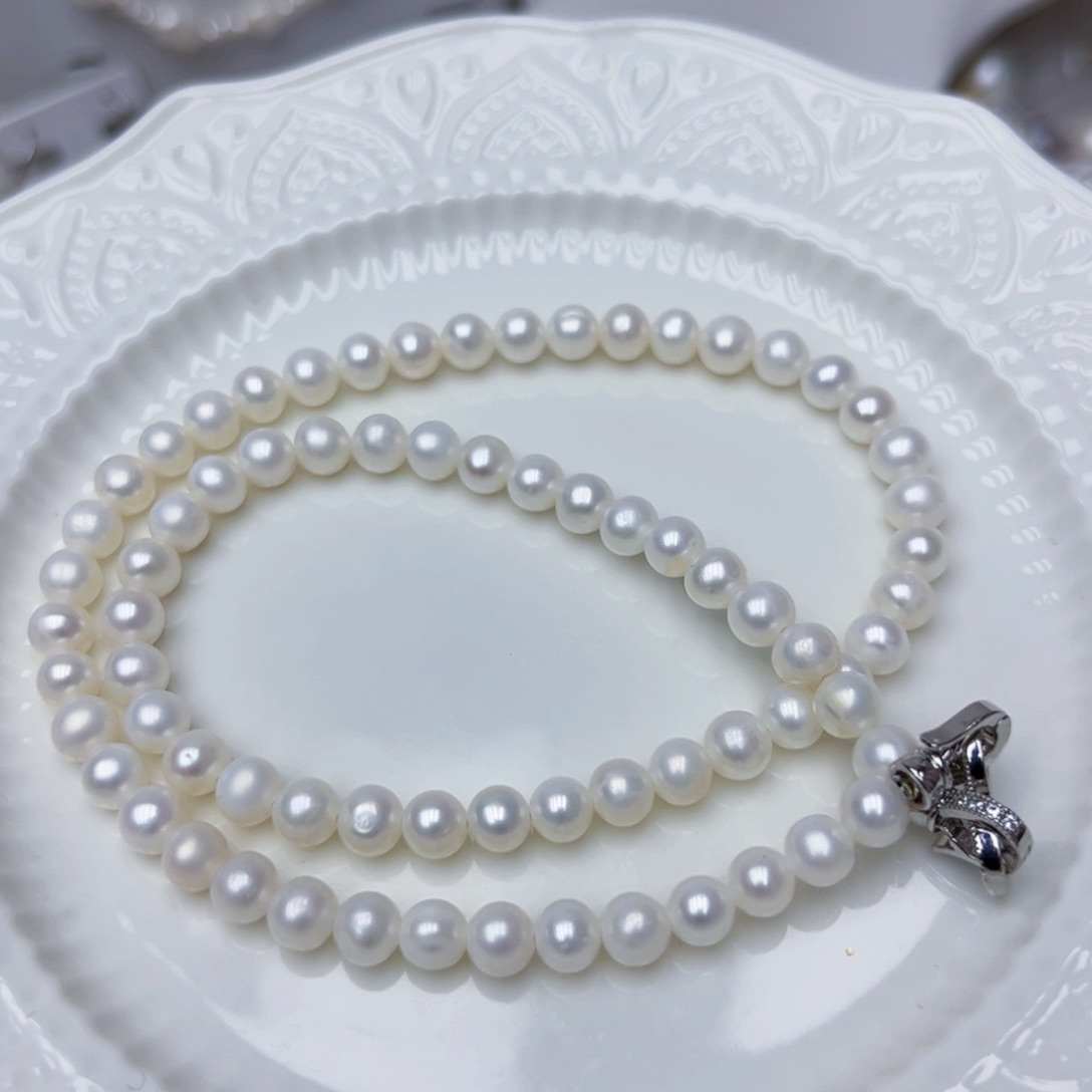 淡水珍珠颈饰银S925镶嵌