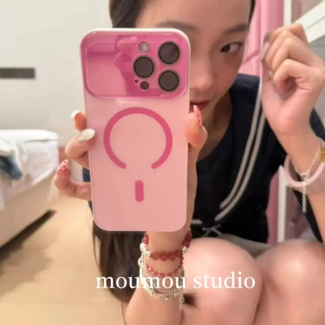 【猪美丽专属】高级感樱花粉磁吸适用苹果17/16promax手机15保护套