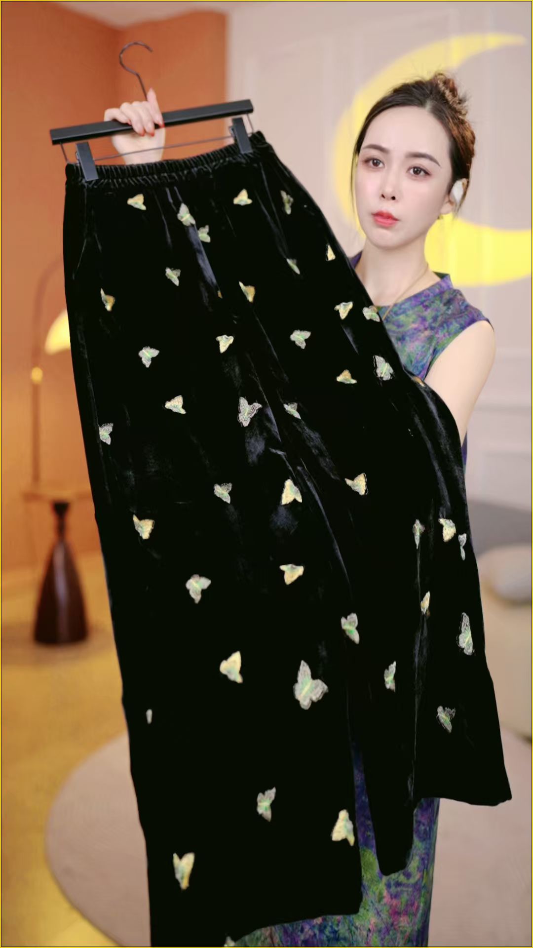 蝶曳新款气质百搭高腰阔腿裤（DN14/鲤鱼/月/卫）