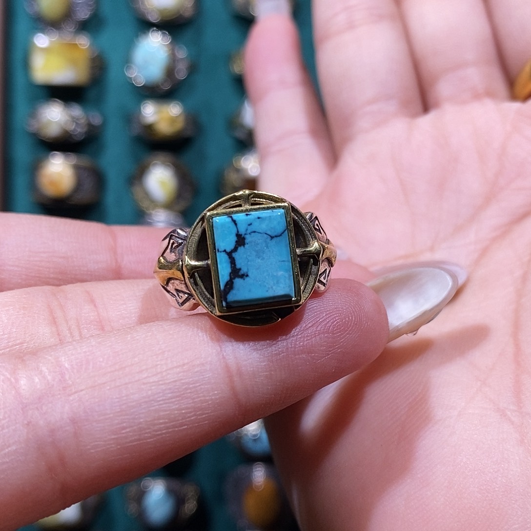 绿松石银S925镶嵌戒指L****记戒指