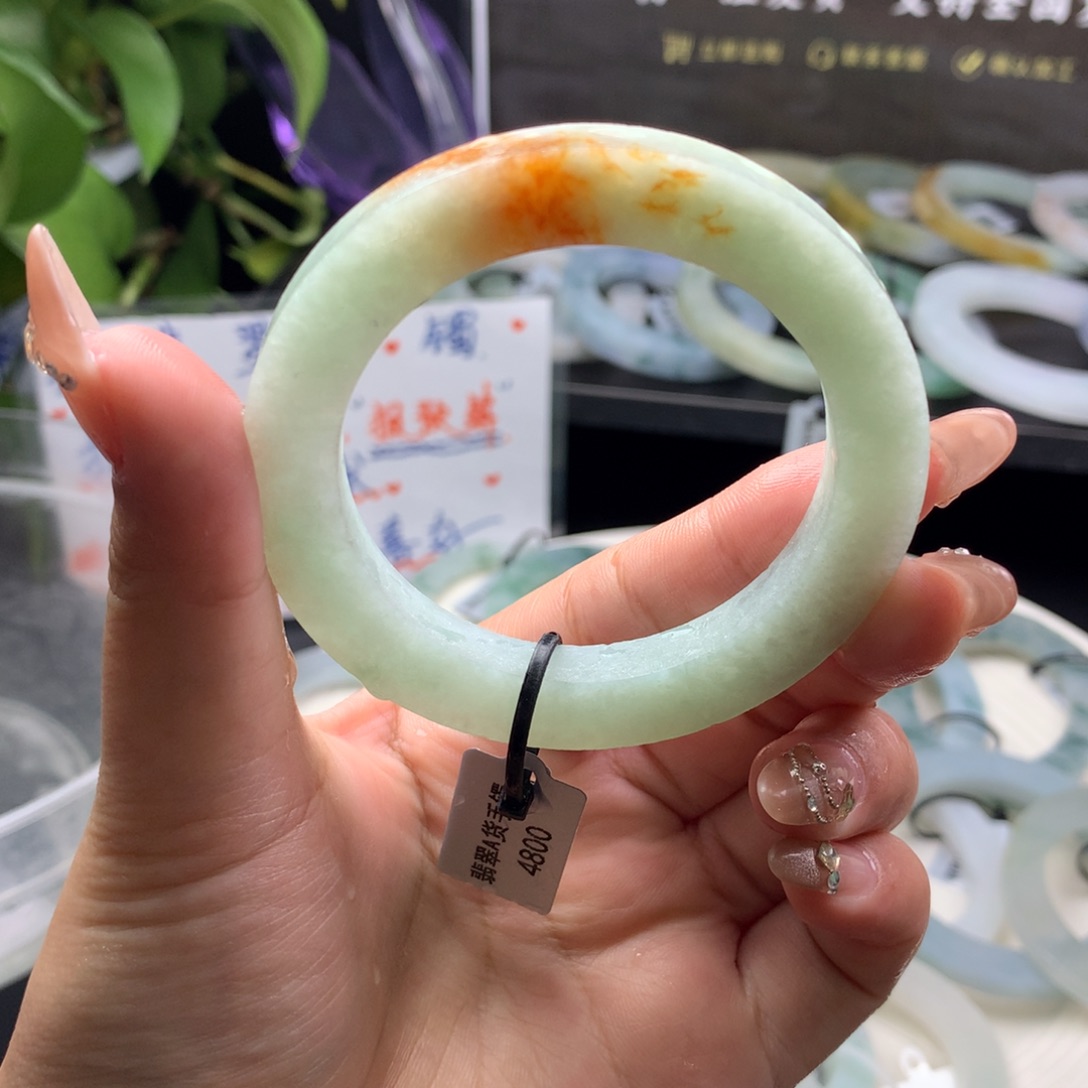 定制翡翠叮当镯未镶嵌49/55 宽7