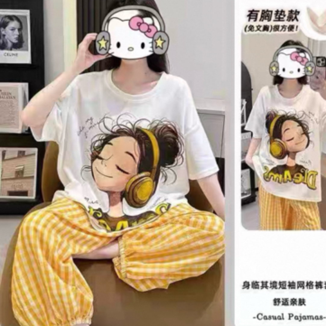 小艺家 带胸垫卡通睡衣