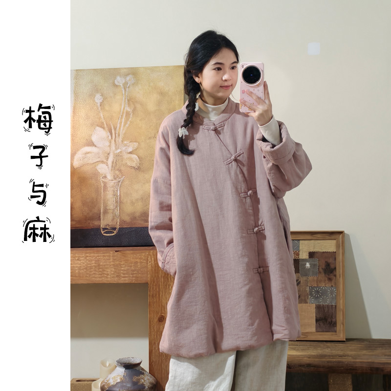 【莉莉推荐】设计款亚麻棉服6017（胸围140 衣长85）