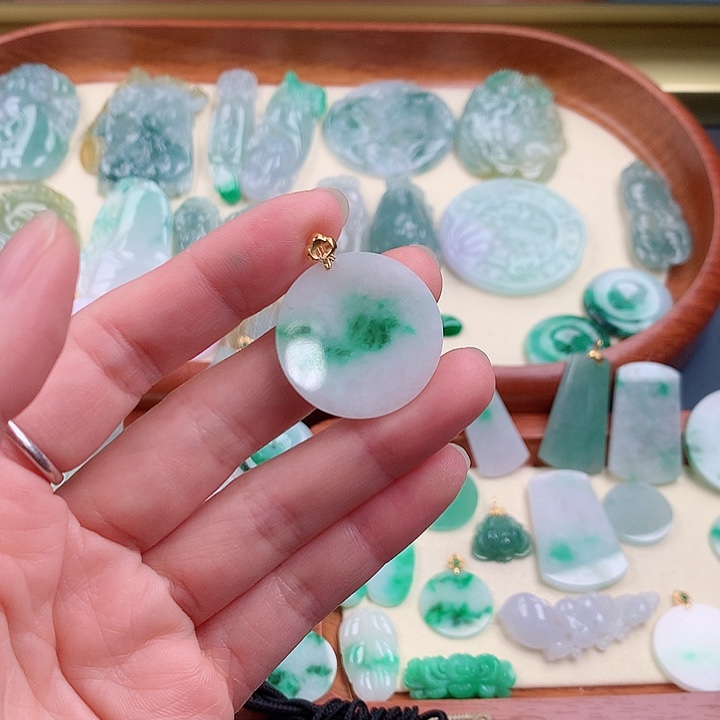 翡翠颈饰18K金镶嵌8754578766