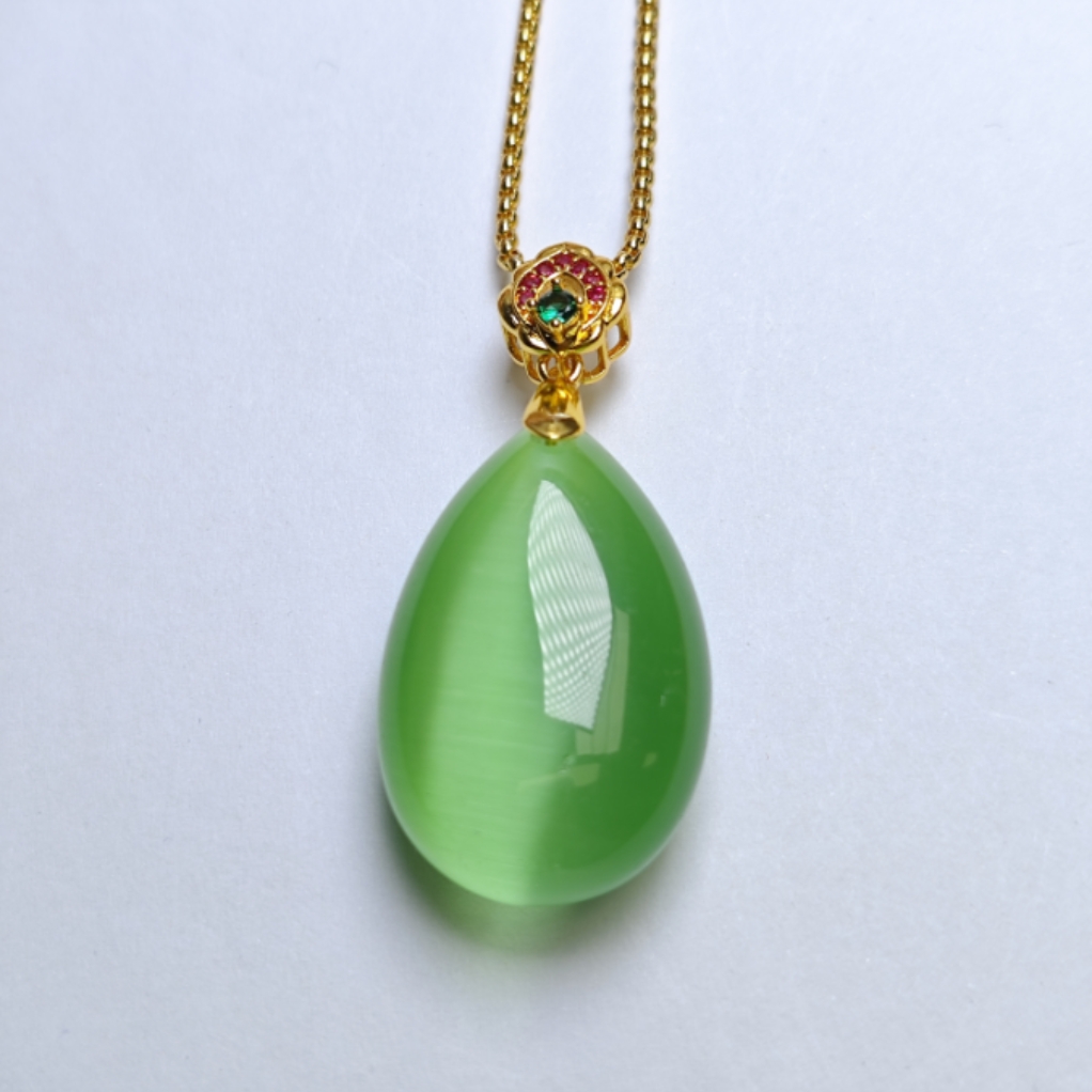 祖母绿*金乌术JWS514时尚精美百搭男女同款吊坠-K