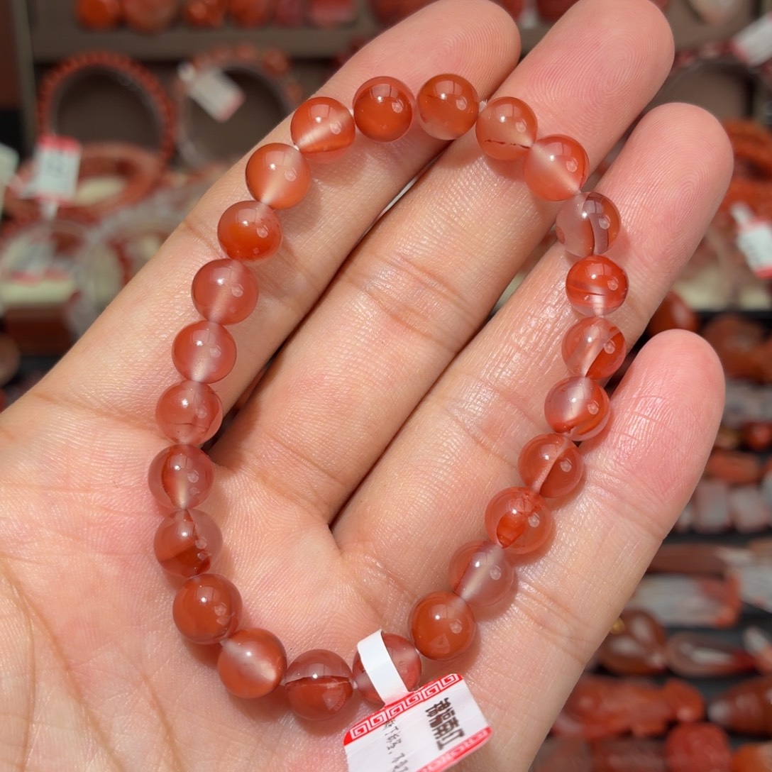 南红玛瑙未镶嵌颈饰冰飘花7+单圈