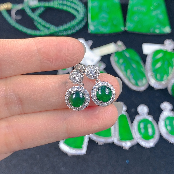 翡翠吊坠(不含链)银S925镶嵌