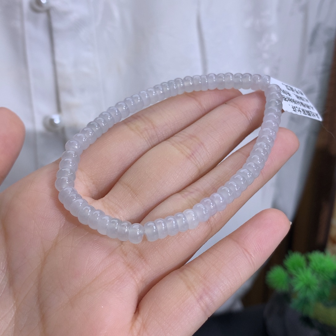 未镶嵌手串翡翠卡5.1冰润白冰手串