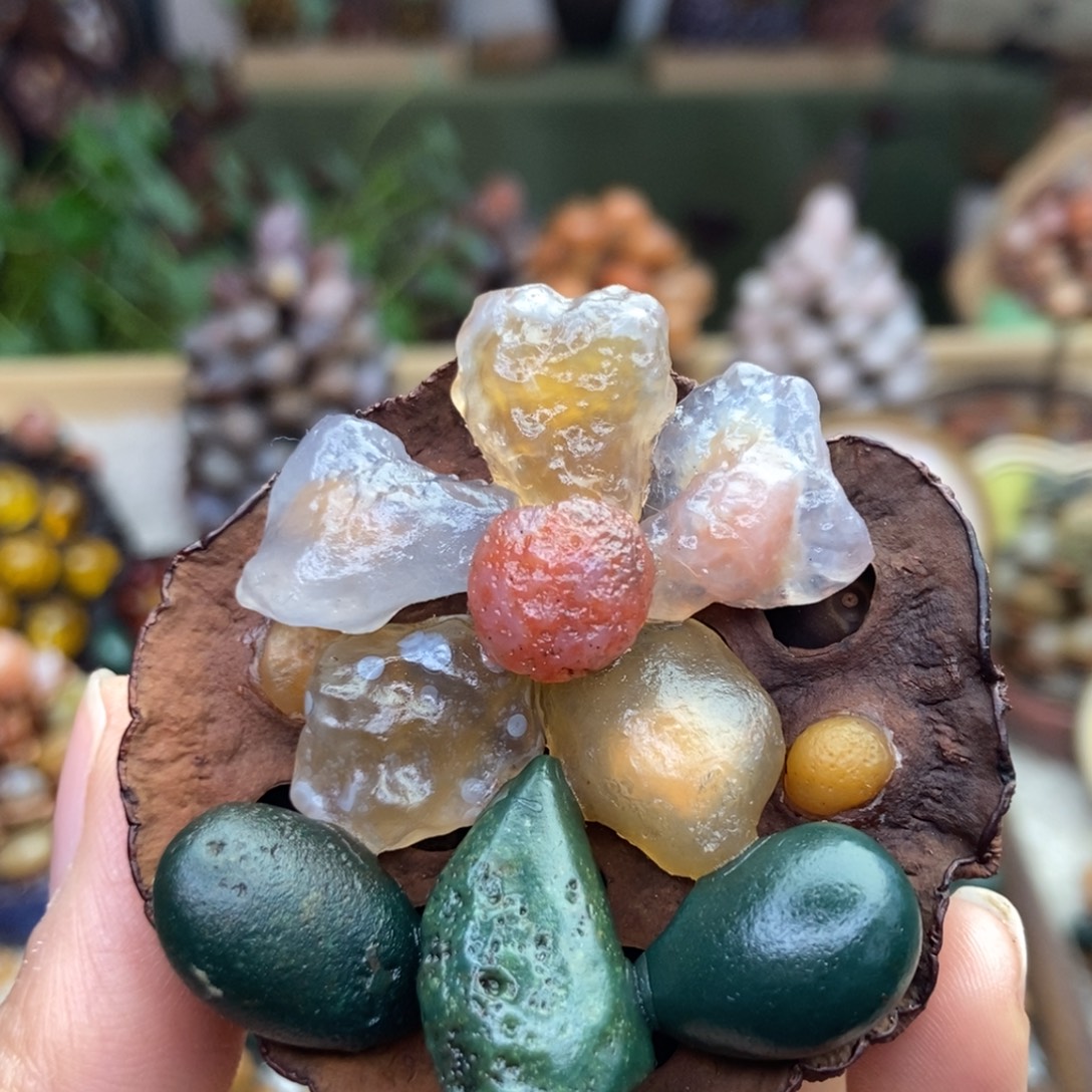 石材木石院子的莲蓬摆件9