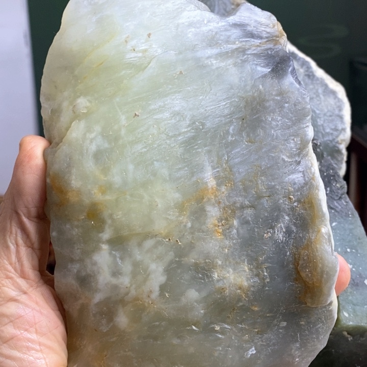 蛇纹石玉珠宝岫玉原石未镶嵌