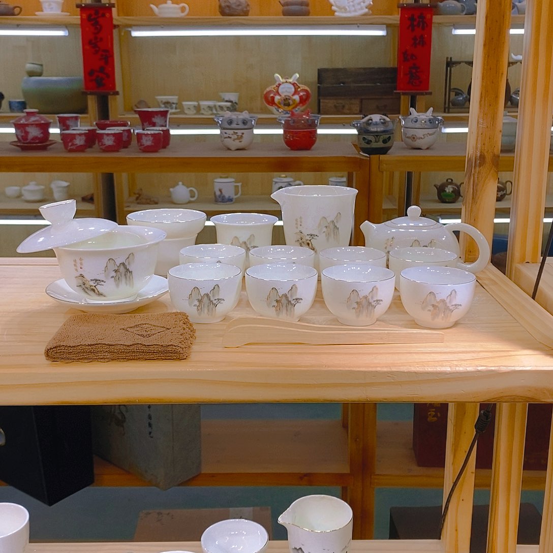 【不止】羊脂玉瓷茶具套装