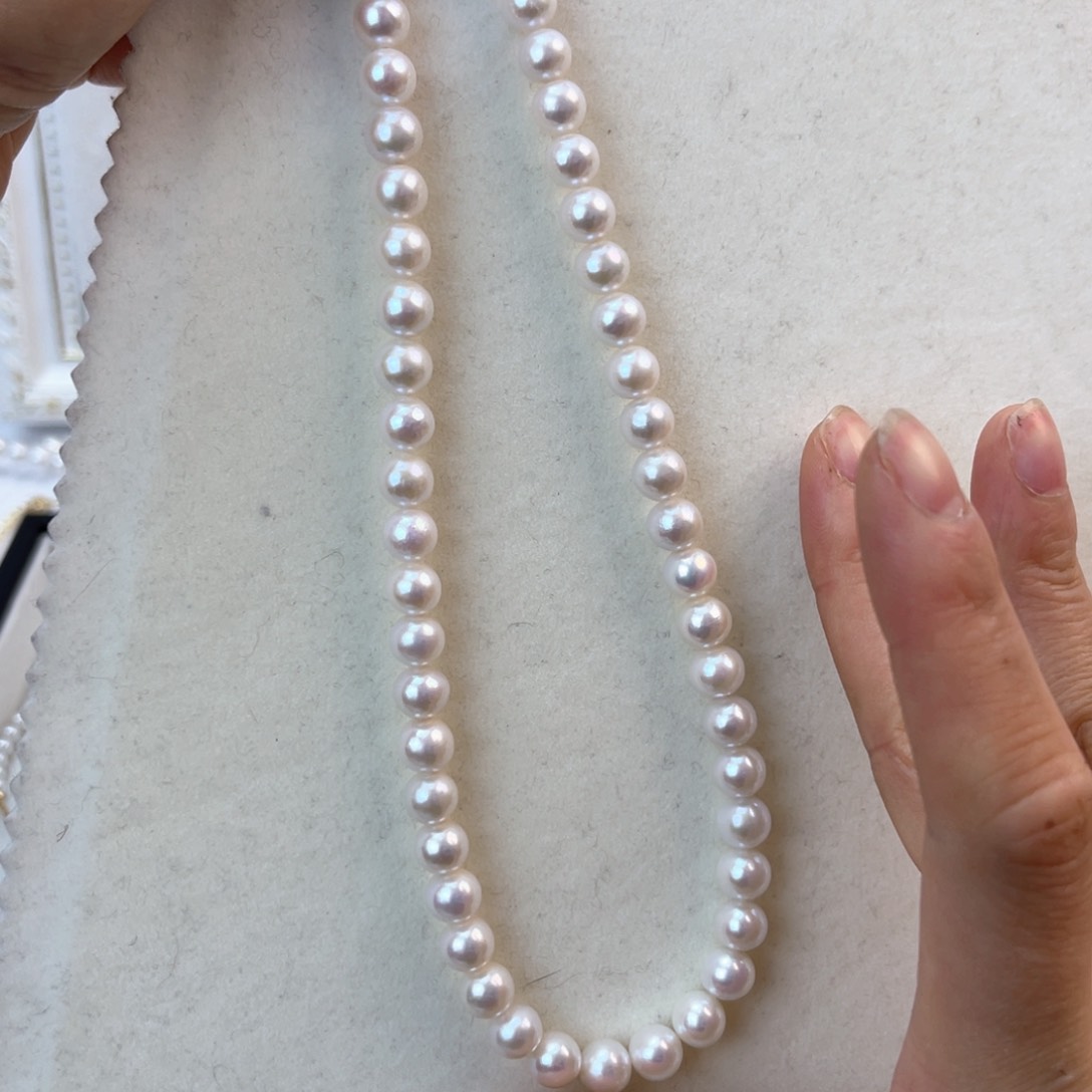 淡水珍珠颈饰银S925镶嵌7-8mm