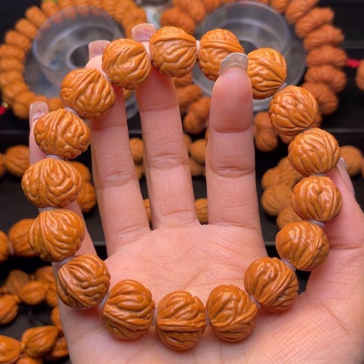 桃核手串17尺寸爆肚（6号链接）