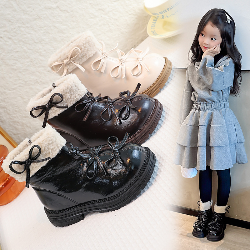 女童短靴2025新款秋冬季女孩加绒保暖公主宝宝儿童雪地靴中大童c