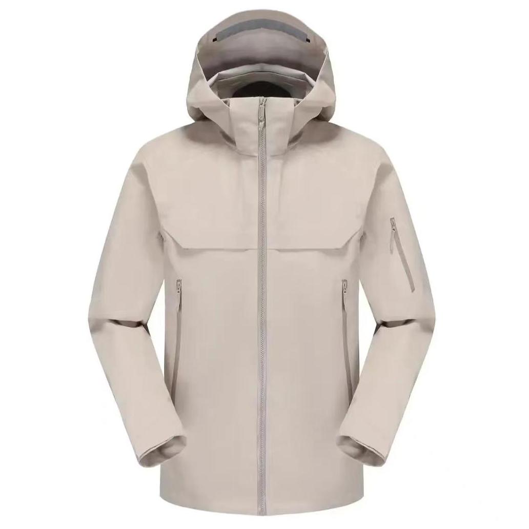 买菜款冲锋衣连帽单层光板无标男女薄款防风户外登山服外套单冲