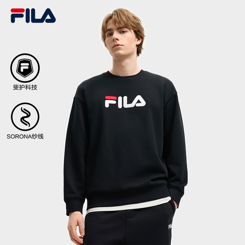 斐乐情侣款套头卫衣2025秋新款休闲宽松针织长袖上衣F51U539205F