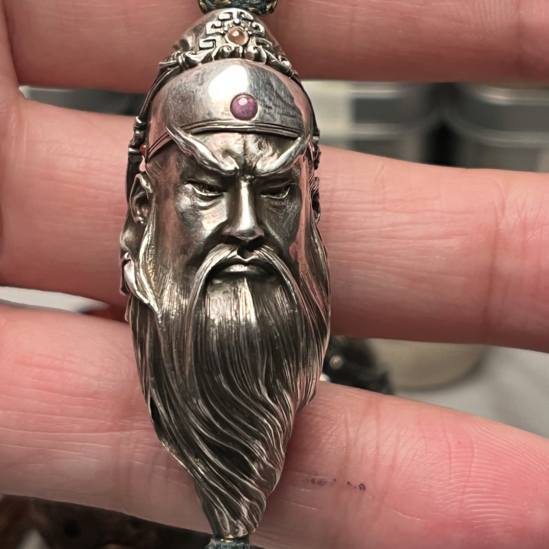 吊坠925银 【格物】原创设计手工关羽关公武财神传统守护神