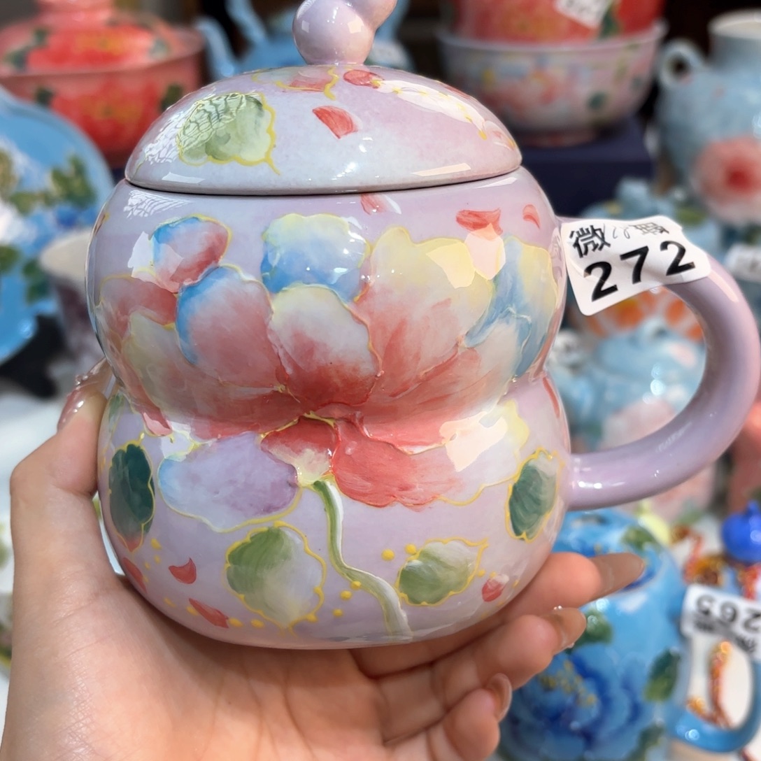 景德镇手绘高温釉下彩陶瓷茶具