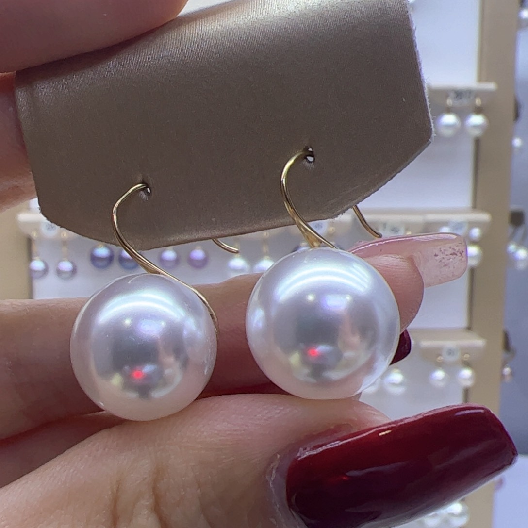 淡水珍珠耳饰18K金镶嵌