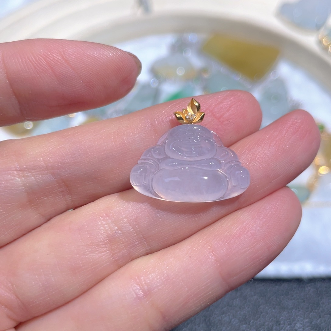 翡翠颈饰18K金镶嵌翡翠