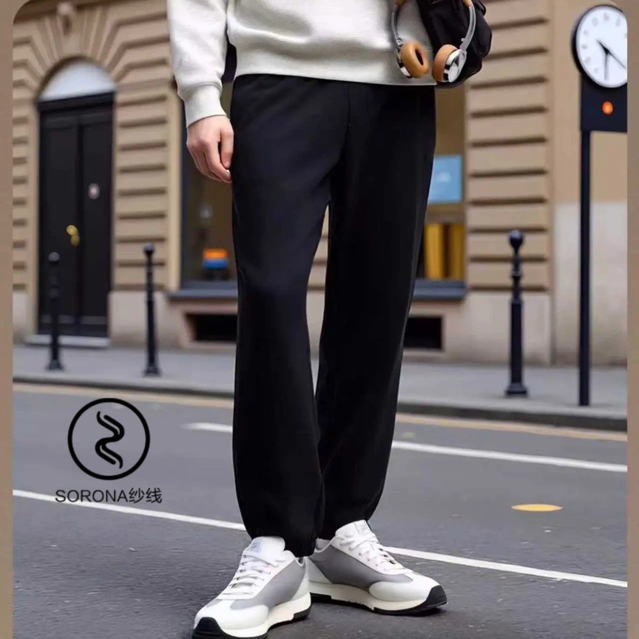 【380克毛圈棉】秋冬加厚男女同款宽松版休闲运动束脚裤针织直筒裤
