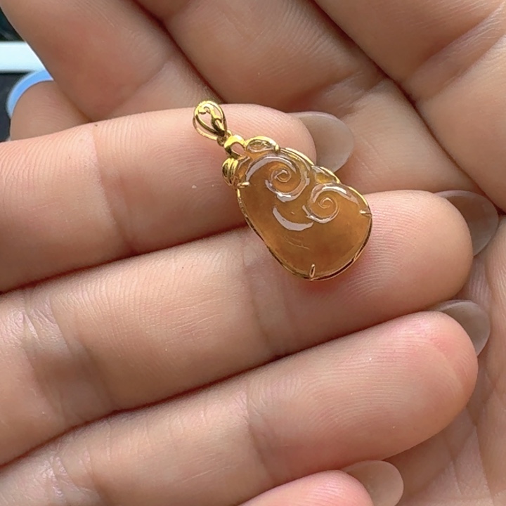 随***换翡翠18K金镶嵌吊坠(不含链)
