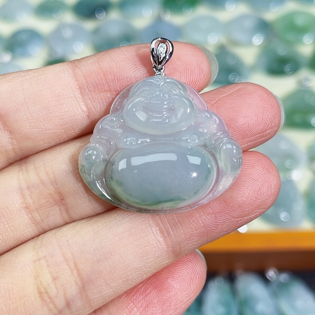 翡翠颈饰18K金镶嵌吊坠