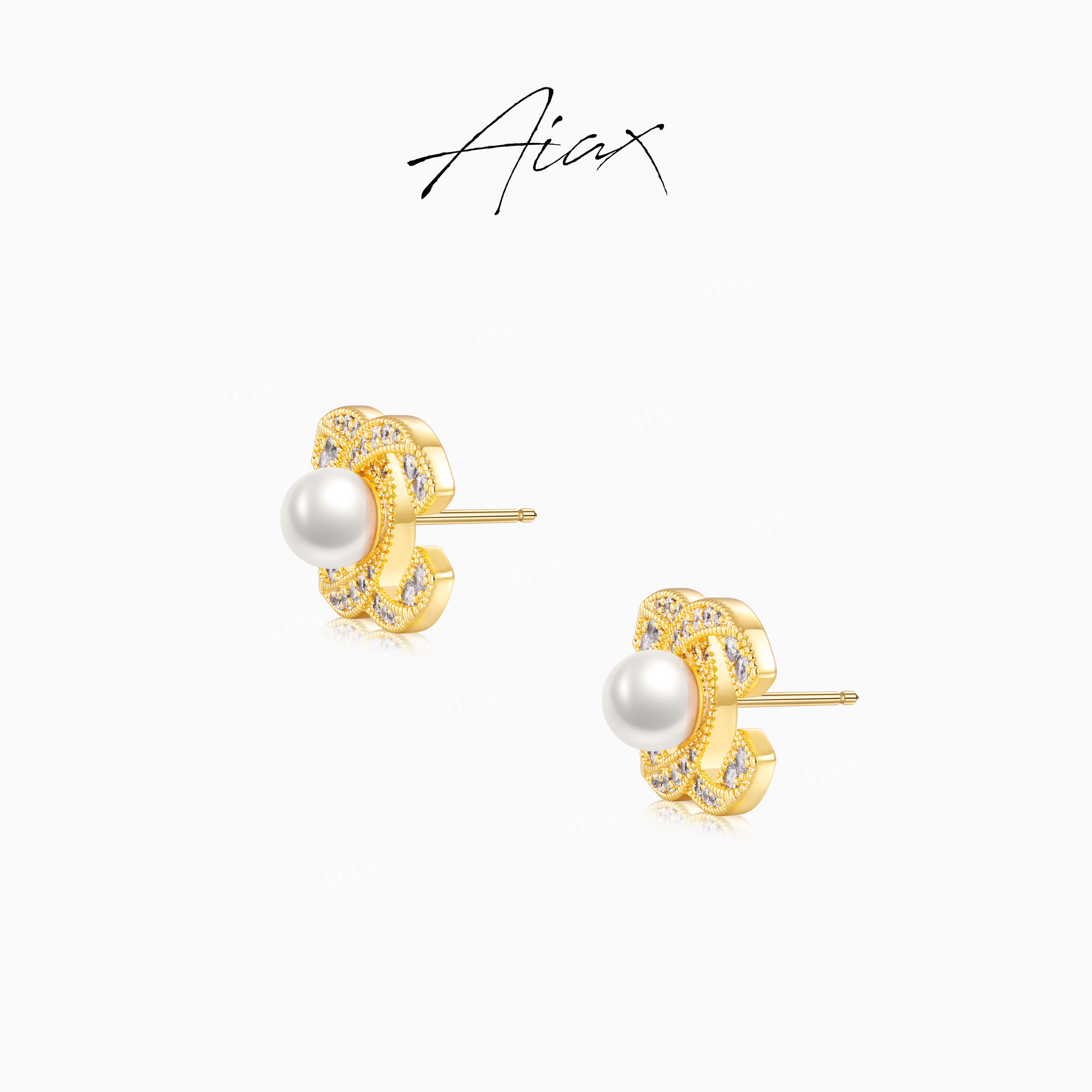 AIAX 流光风 秋上新 经典小众设计感精致轻奢珠珠耳环TSL842