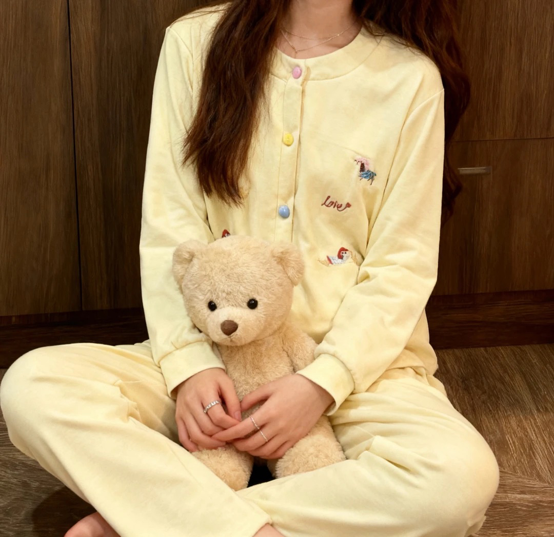 【1号链接】万森秋冬睡衣休闲薄款家居服套装