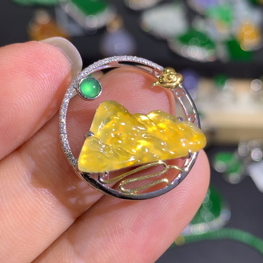 翡翠颈饰18K金镶嵌8、