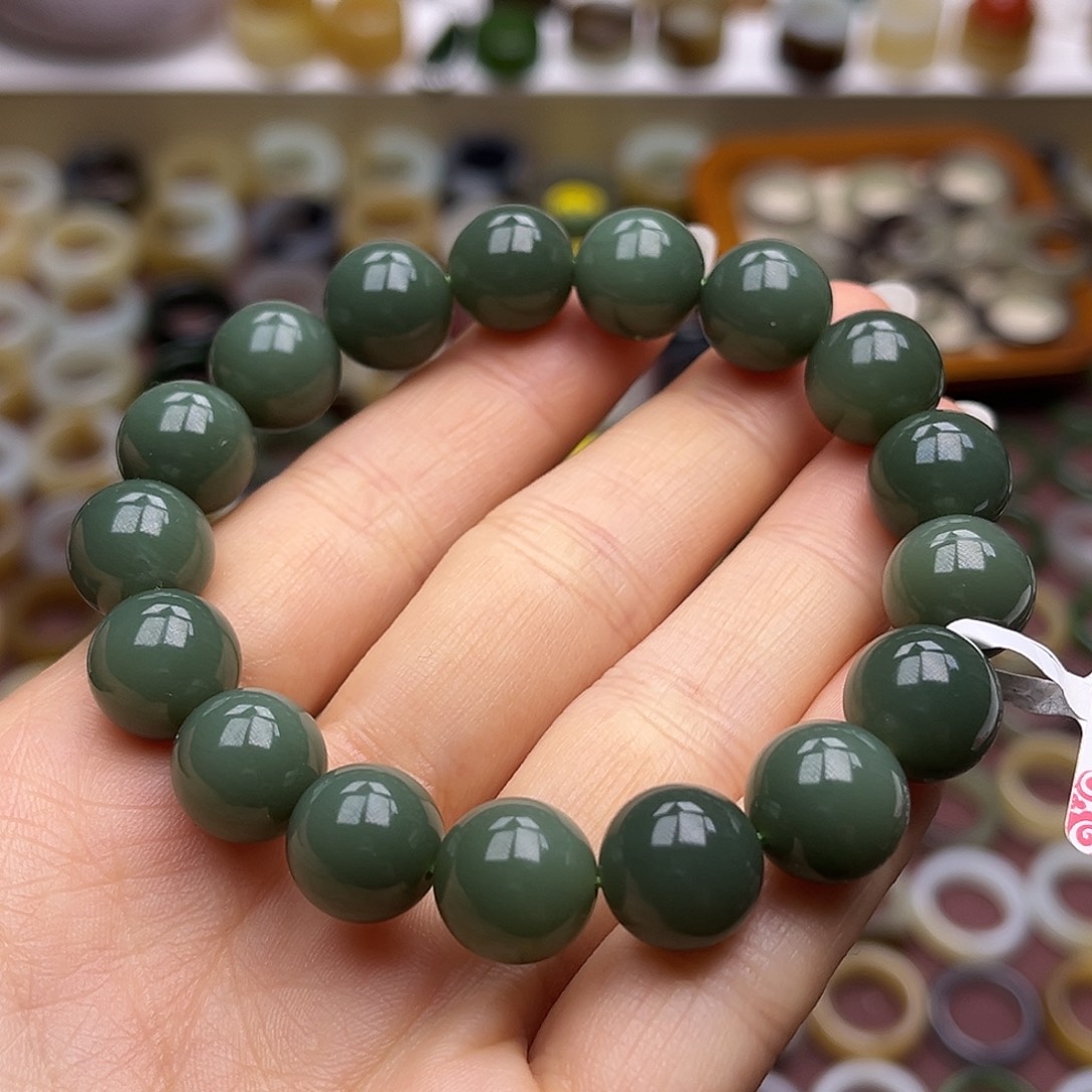 和田玉未镶嵌戒指卡12鸭蛋青