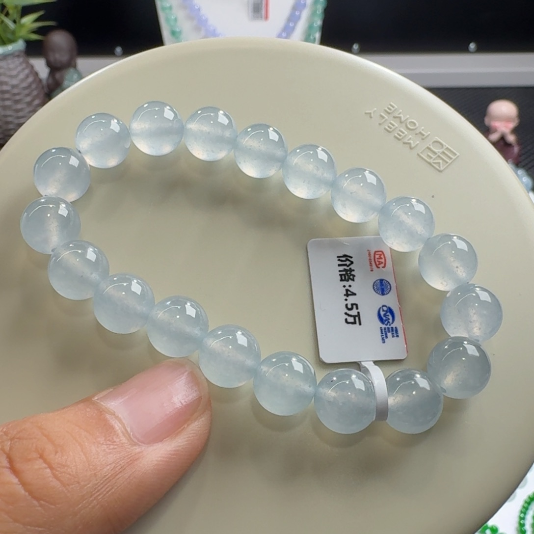 未镶嵌手链翡翠高冰蓝钢卡10
