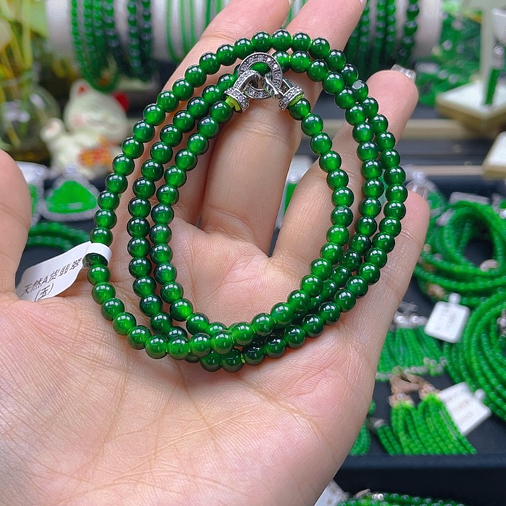 翡翠颈饰未镶嵌?***体圆珠项链5