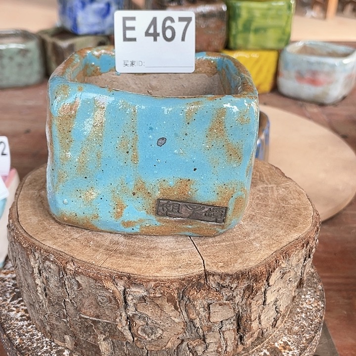 紫砂花盆手捏方型内口7