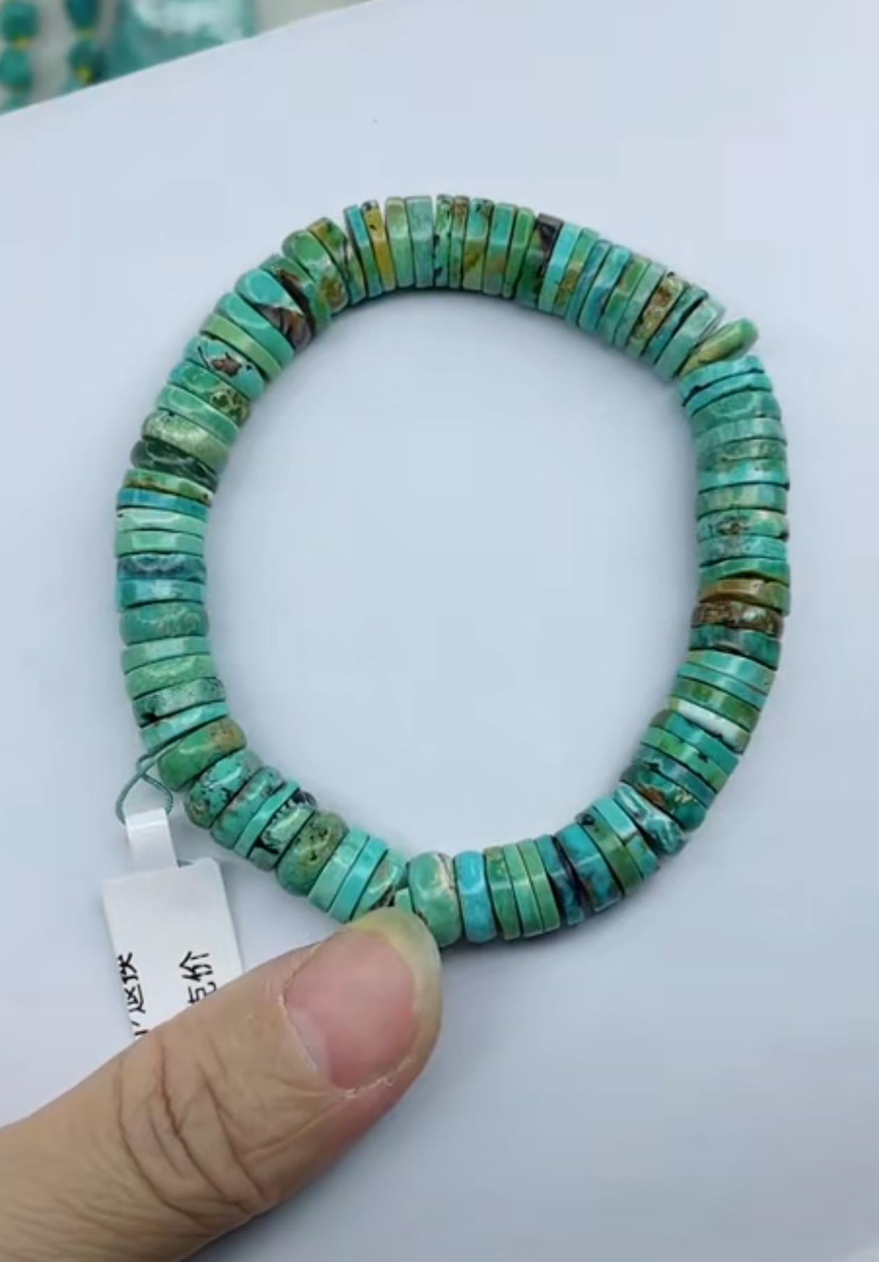 天然原矿绿松石手串卡10