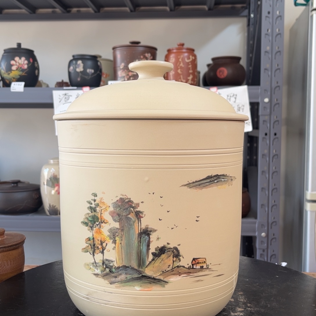 白泥哑光存茶缸7饼微瑕09