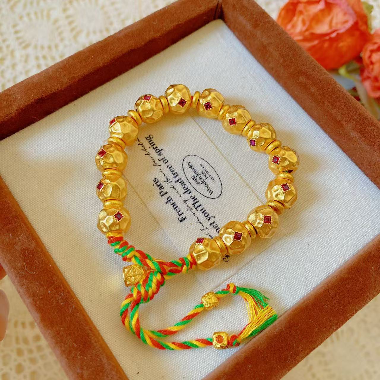 QIAMI AC 洽米高定【锤纹镶嵌手工手串】新国潮复古百搭款