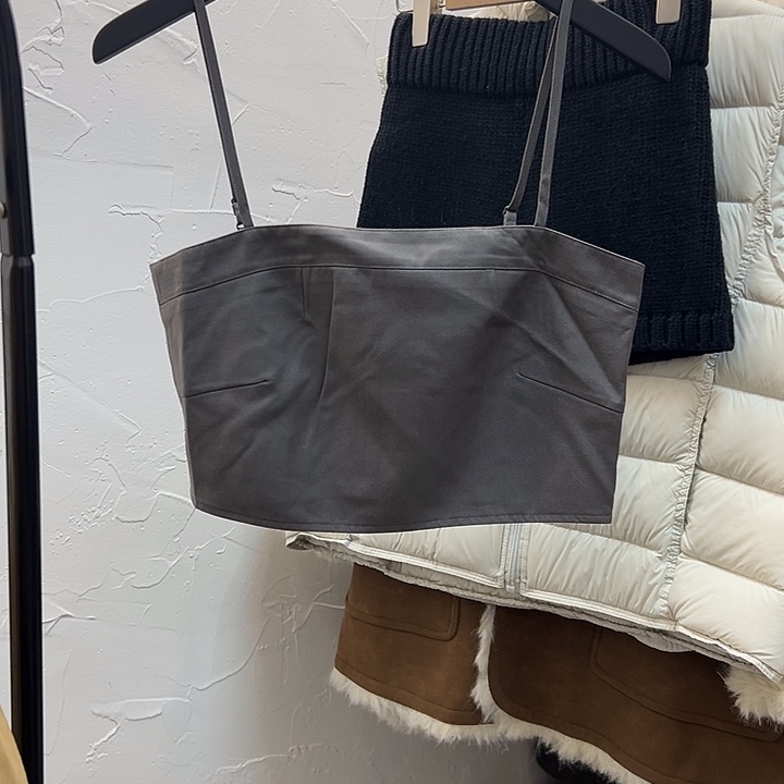 棉今天新款 灰色吊带