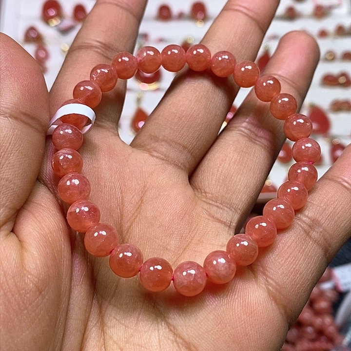 菱锰矿（红纹石）手绳未镶嵌