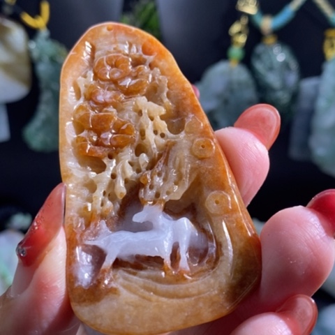 【闪购商品】颈饰未镶嵌翡翠鹿