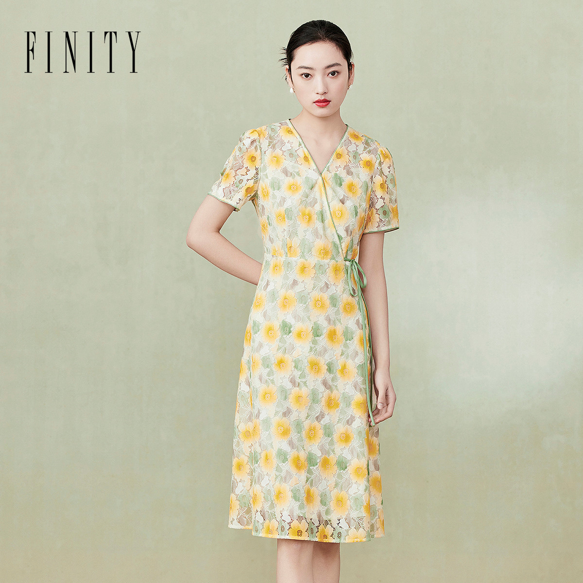 【大喜】FINITY 新款连衣裙气质复古连衣裙 F21X5A34L3