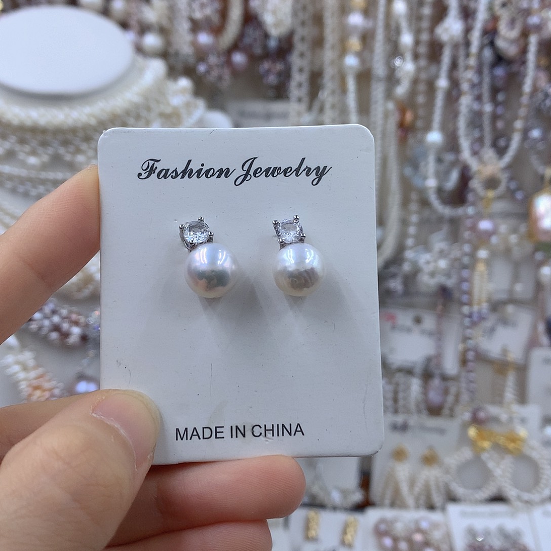 淡水珍珠项链耳饰银S925镶嵌